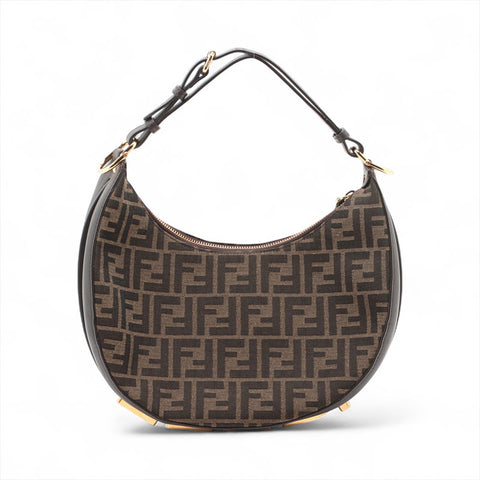 FENDI Graphy small in brown FF jacquard fabric Shoulder Bag Brown WS15705