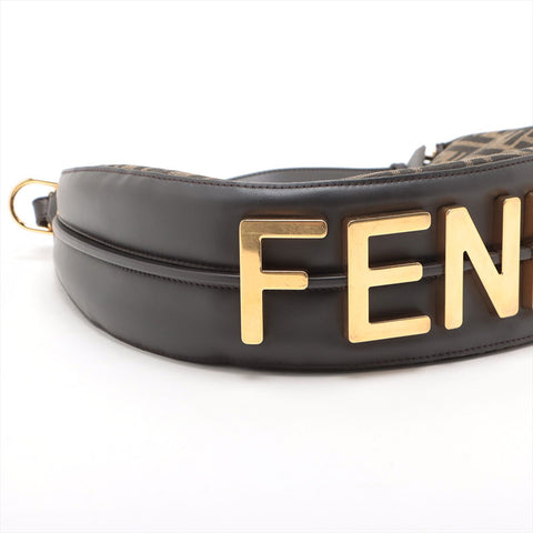FENDI Graphy small in brown FF jacquard fabric Shoulder Bag Brown WS15705
