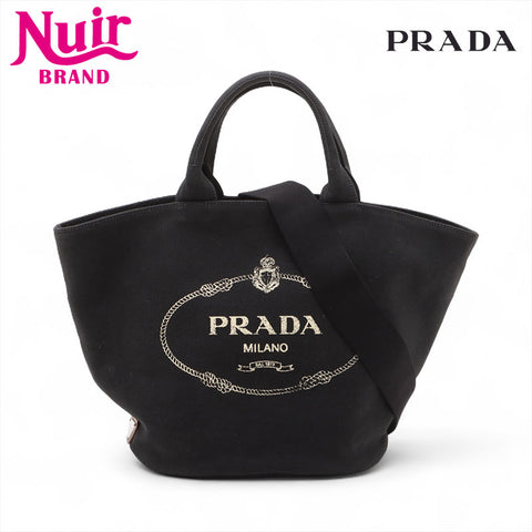 PRADA Canapa Handbag black WS15706