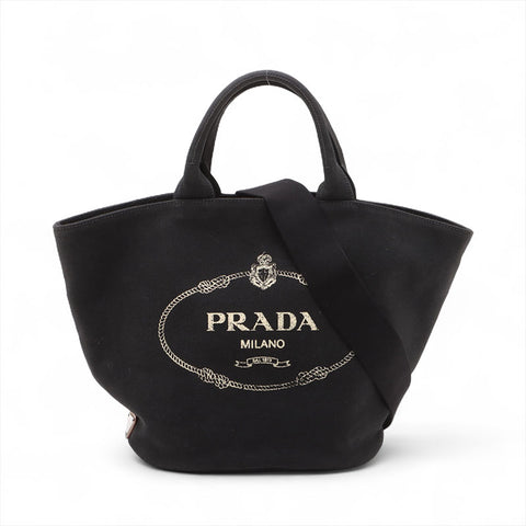 PRADA Canapa Handbag black WS15706