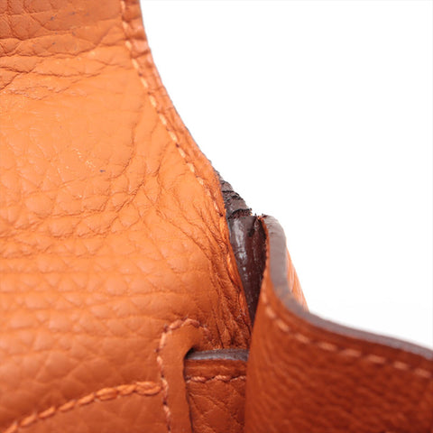 HERMES ◻︎H stamped Kelly 28, made in 2004, Silver Metal Handbag Orange WS15707