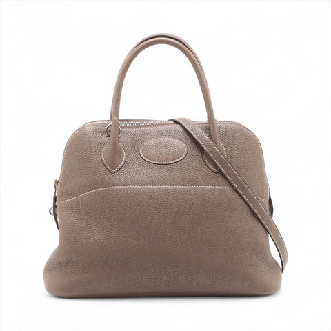 HERMES D stamped Bolide 31 Silver Metal 2019 model Handbag Etope WS15708