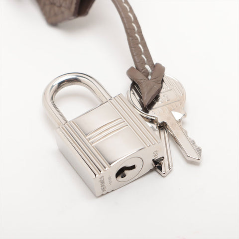 HERMES D stamped Bolide 31 Silver Metal 2019 model Handbag Etope WS15708