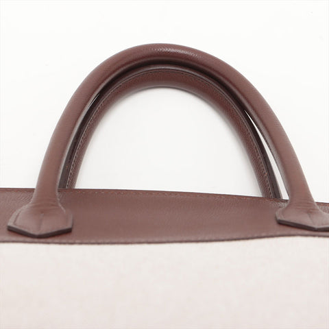 HERMES ◻︎B Stamp 1998 Birkin 40 Toile Epsom Gold Metal Canvas Leather Handbag Havana Brown WS15709