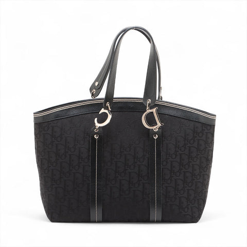 Christian Dior Trotter flower embroidery Handbag black WS15712