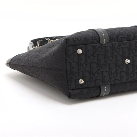 Christian Dior Trotter flower embroidery Handbag black WS15712