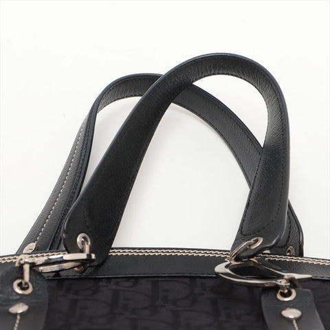 Christian Dior Trotter flower embroidery Handbag black WS15712