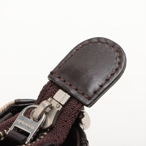 BURBERRY Check Canvas Shoulder Bag Brown WS15713