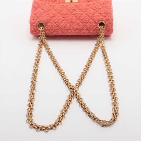 CHANEL 2.55 Flap Chain Tweed 30s 2020-2021 Shoulder Bag Red WS15714
