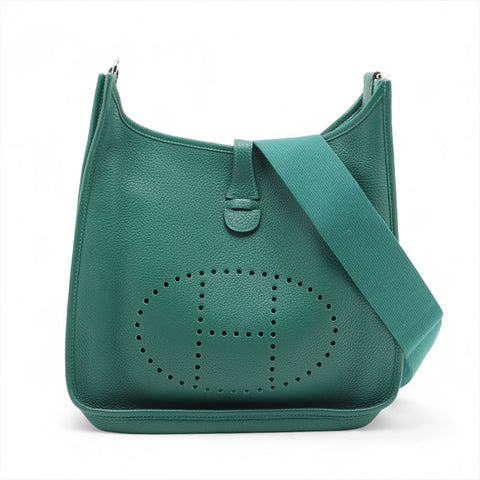 HERMES ◻︎Q stamp Evelyn PM made in 2013 Shoulder Bag マラカイト グリーン WS15715