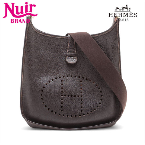 HERMES ◻︎H stamp Evelyn 2 PM made in 2004 Shoulder Bag Havana Brown WS15716