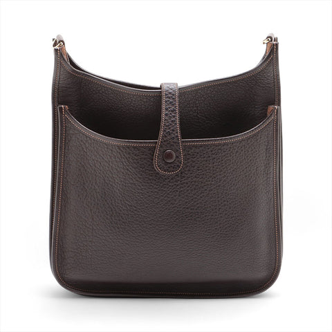 HERMES H stamp Evelyn made in 2004 Shoulder Bag Havana Brown WS15716