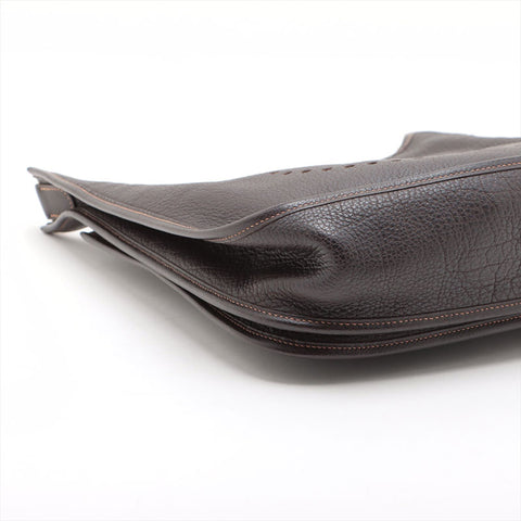 HERMES ◻︎H stamp Evelyn 2 PM made in 2004 Shoulder Bag Havana Brown WS15716