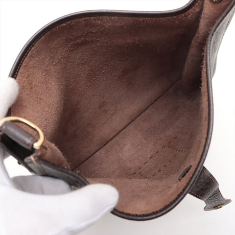 HERMES ◻︎H stamp Evelyn 2 PM made in 2004 Shoulder Bag Havana Brown WS15716