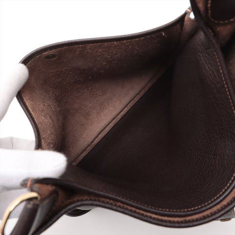 HERMES ◻︎H stamp Evelyn 2 PM made in 2004 Shoulder Bag Havana Brown WS15716