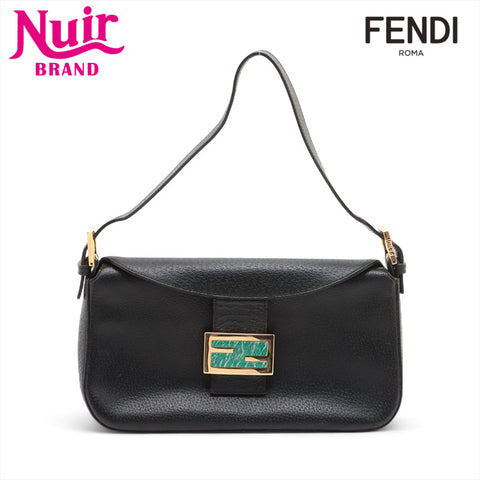 FENDI Leather Mamma Shoulder Bag black WS15717