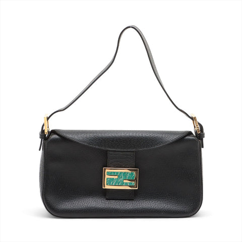 FENDI Leather Mamma Shoulder Bag black WS15717