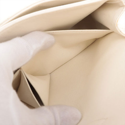 CHANEL No. 9 Double Flap Caviar Matelasse 9.8" 2004-2005 Shoulder Bag white WS15718