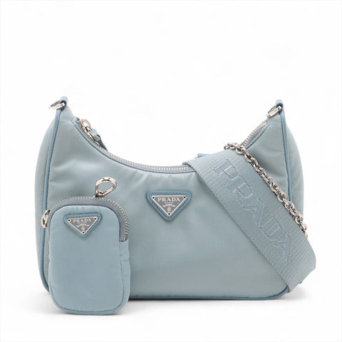 PRADA Nylon re edition 2005 Shoulder Bag blue WS15719