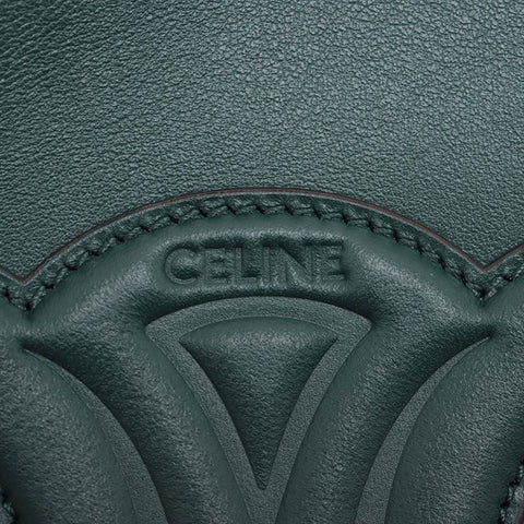 CELINE Triomphe Leather Cuir Camera Shoulder Bag green WS15722