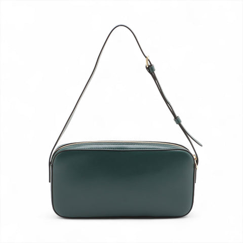CELINE Triomphe Leather Cuir Camera Shoulder Bag green WS15722