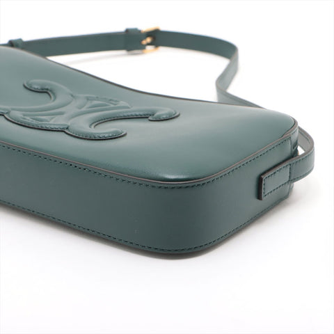 CELINE Triomphe Leather Cuir Camera Shoulder Bag green WS15722