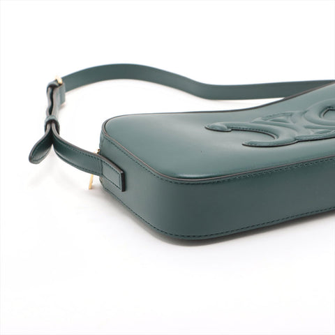 CELINE Triomphe Leather Cuir Camera Shoulder Bag green WS15722