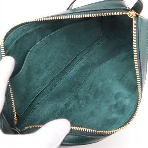 CELINE Triomphe Leather Cuir Camera Shoulder Bag green WS15722