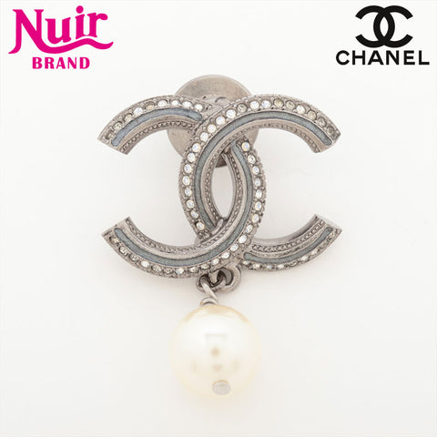 CHANEL 11A Mini Pin COCO Mark Brooch Silver WS15732