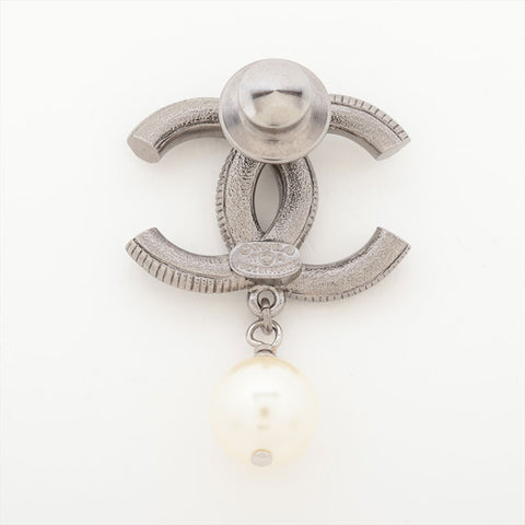 CHANEL 11A Mini Pin COCO Mark Brooch Silver WS15732