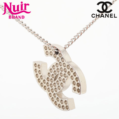 CHANEL 03P 2003 COCO Mark Punching Necklace Silver WS15734
