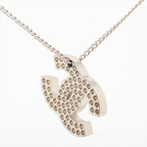 CHANEL 03P 2003 COCO Mark Punching Necklace Silver WS15734