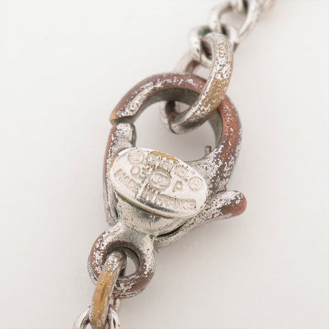 CHANEL 03P 2003 COCO Mark Punching Necklace Silver WS15734