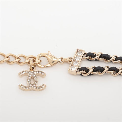 CHANEL B23C COCO Mark Choker 2023 Rhinestone Necklace gold WS15735