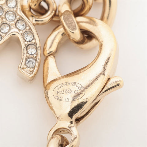 CHANEL B23C COCO Mark Choker 2023 Rhinestone Necklace gold WS15735