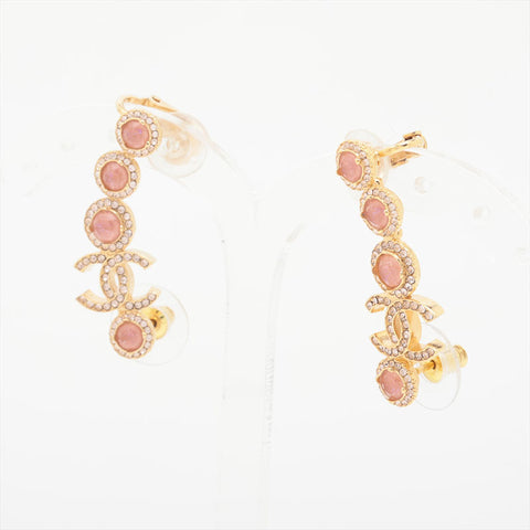 CHANEL 2023 COCO Mark Rhinestone Ear Cuff C23B Pierce gold WS15736