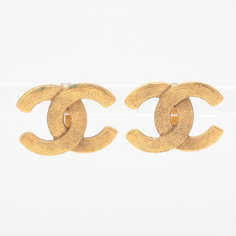 CHANEL 2cc9 COCO Mark Large 1988 Earring gold WS15737