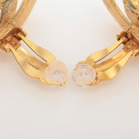 CHANEL 2cc9 COCO Mark Large 1988 Earring gold WS15737
