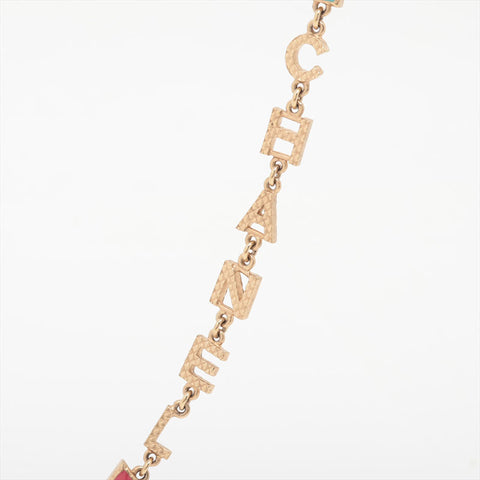 CHANEL A17P 2017 Logo Multicolor Stone Long Necklace gold WS15740