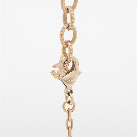 CHANEL A17P 2017 Logo Multicolor Stone Long Necklace gold WS15740