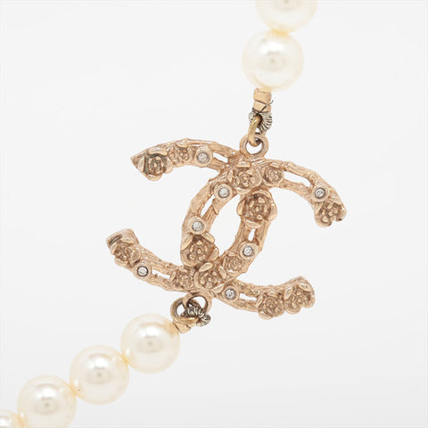 CHANEL B22C 2022 Pearl COCO Mark Necklace gold WS15754