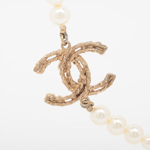CHANEL B22C 2022 Pearl COCO Mark Necklace gold WS15754