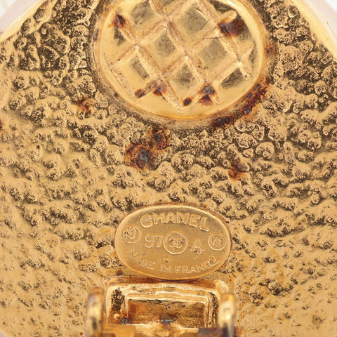CHANEL 97A 1997 Heart COCO Mark Earring gold WS15757