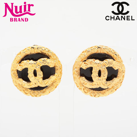 CHANEL 93P 1993 Lava COCO Mark Earring gold WS15759