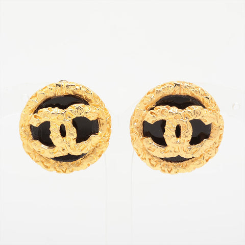 CHANEL 93P 1993 Lava COCO Mark Earring gold WS15759