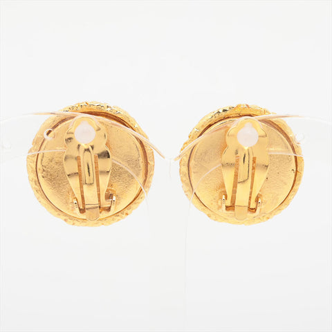 CHANEL 93P 1993 Lava COCO Mark Earring gold WS15759