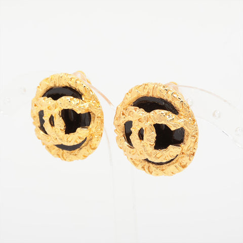 CHANEL 93P 1993 Lava COCO Mark Earring gold WS15759