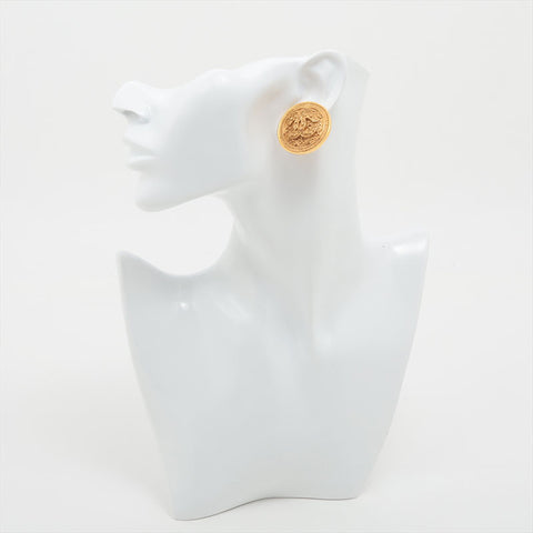 CHANEL 04A 2004 COCO Mark Coin Earring gold WS15764