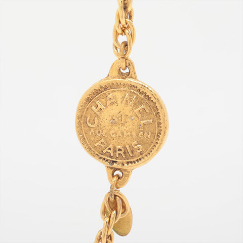 CHANEL 1970-1990 Medallion Coin Chain Necklace gold WS15769