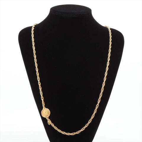 CHANEL 1970-1990 Medallion Coin Chain Necklace gold WS15769
